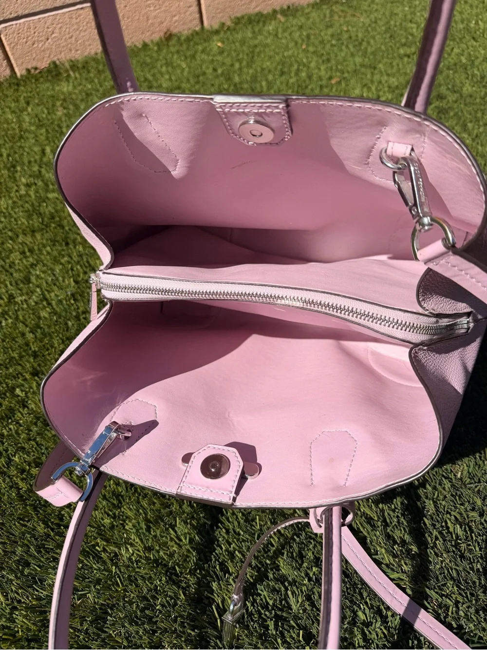 Michael Kors Lavender Pebbled Leather Satchel with Crossbody Strap